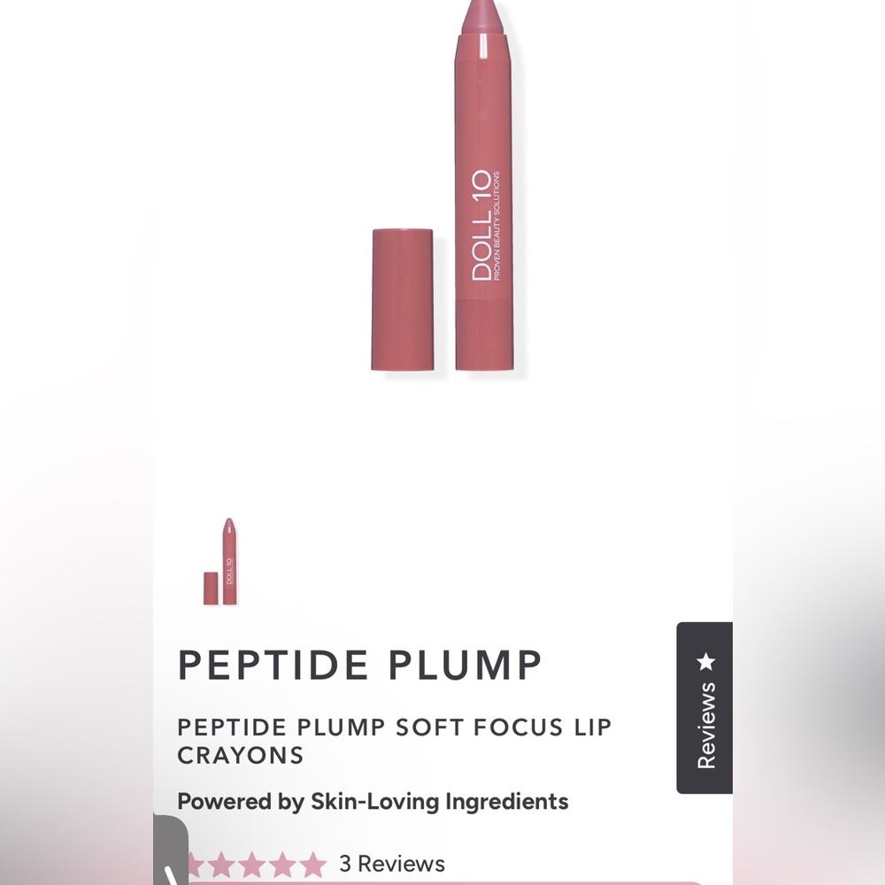 Doll 10 Peptide Plump Soft Focus Lip Crayon - Love Myself (light pink nude)